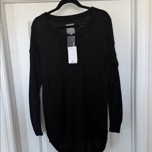 Rip Curl Woman’s Black Open Knit Sweater XL NWT